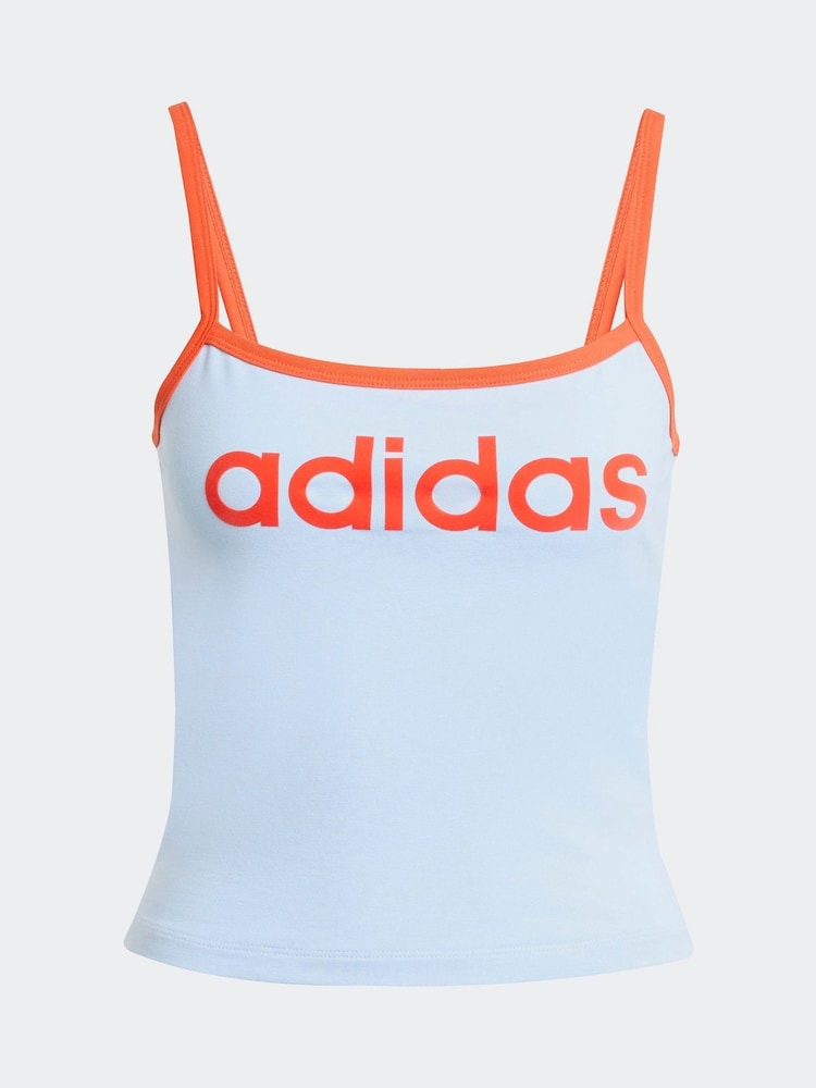 adidas Originals Blue/Orange Soccer Summer Binding Vest Top - Image 6 of 6