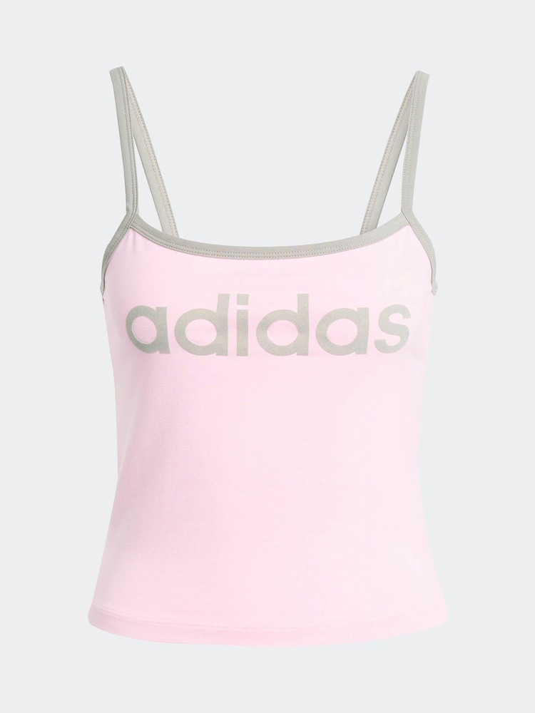 adidas Originals Pink/Green Soccer Summer Binding Vest Top - Image 6 of 6