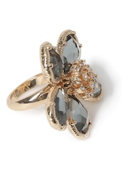 Aela Gold Tone Statement Facet Flower Ring - Image 3 of 4