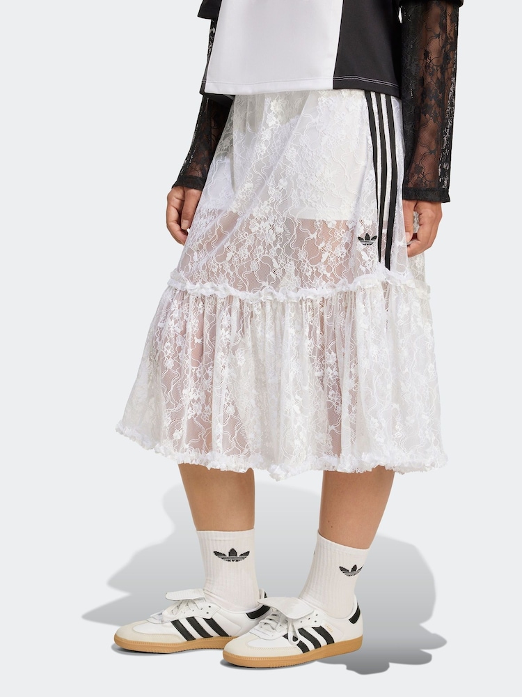 adidas Originals White Soccer Summer Lace Skirt With Shorts - Image 1 of 6