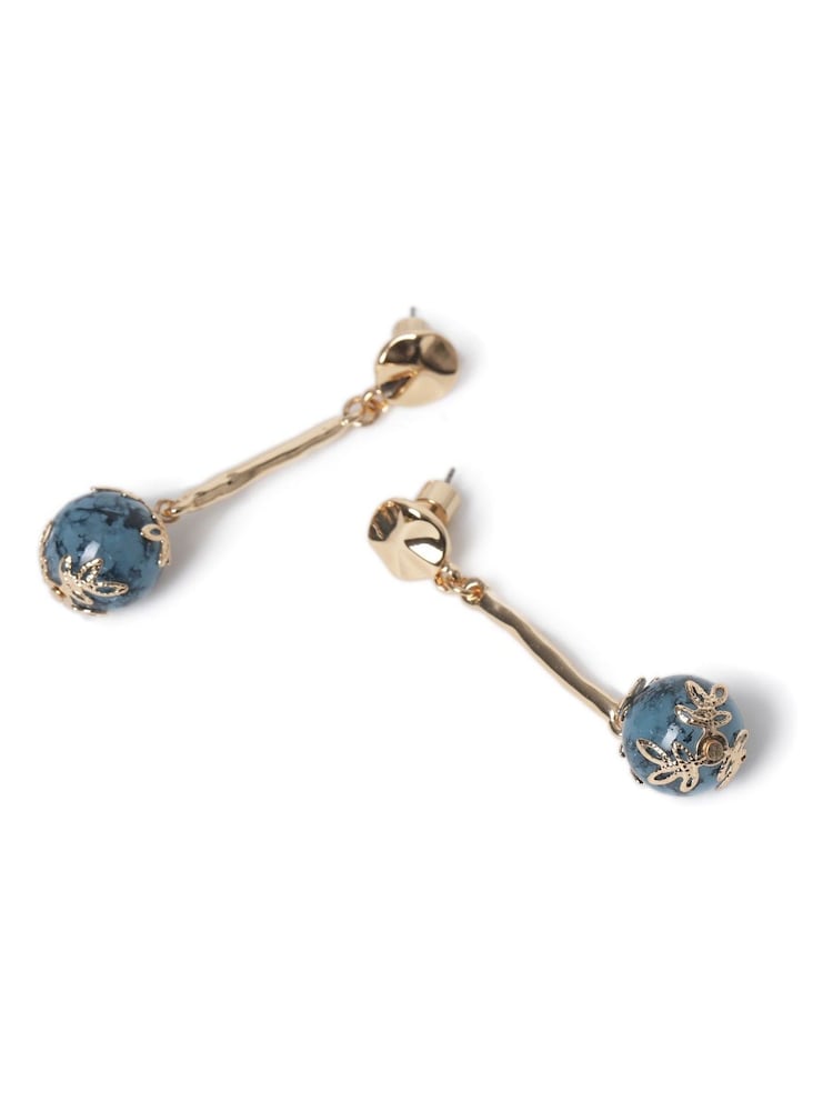 Aela Blue Natural Stone Stick Drop Earrings - Image 3 of 3