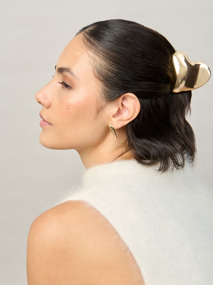 Aela Gold Tone Metal Heart Hair Claw - Image 1 of 3