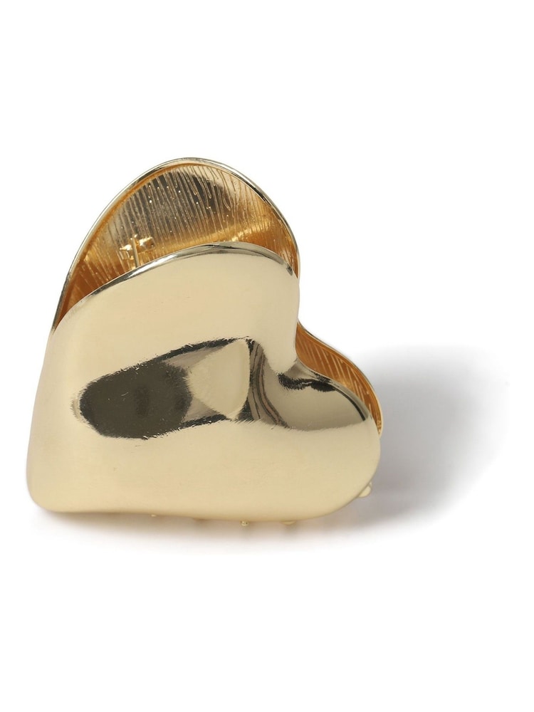 Aela Gold Tone Metal Heart Hair Claw - Image 2 of 3