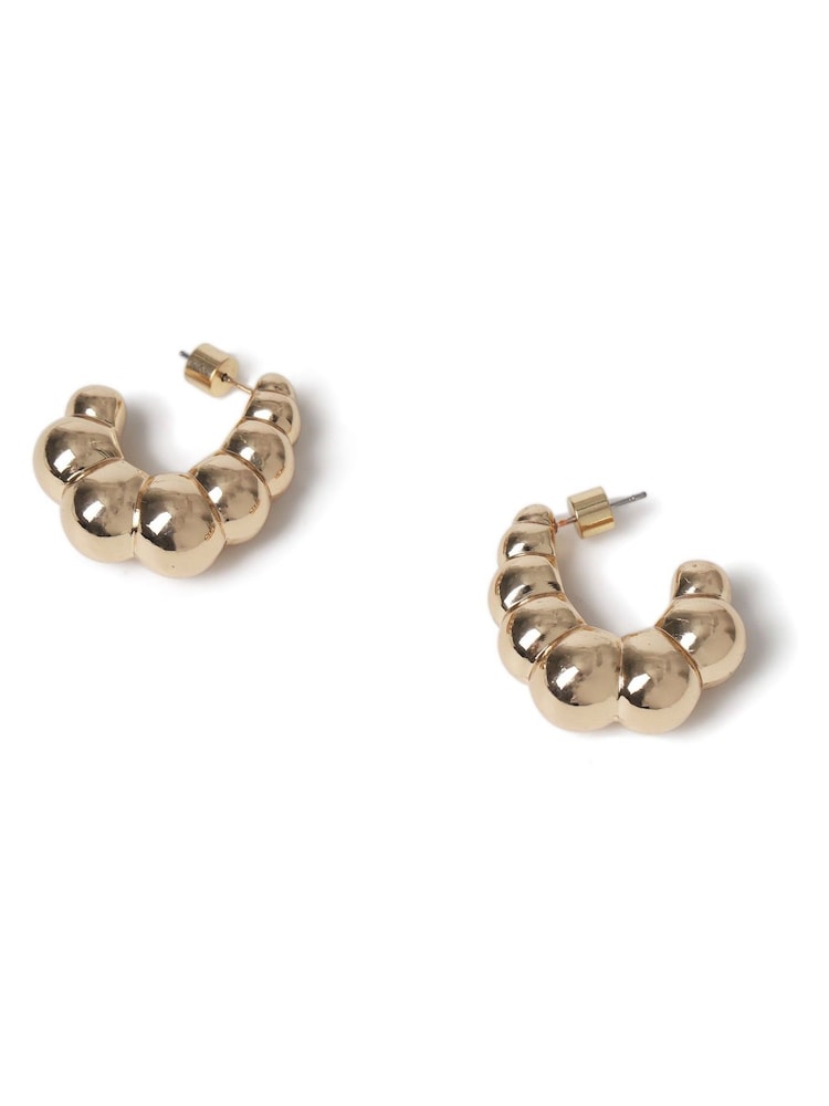 Aela Gold Tone Sphere Hoop Earrings - Image 3 of 3
