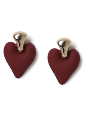 Aela Red Heart Drop Earrings - Image 1 of 2