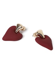 Aela Red Heart Drop Earrings - Image 2 of 2