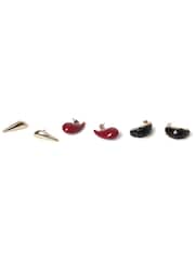 Aela Red Domed Multipack Earrings - صورة 3 من 4