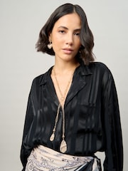 Aela Gold Tone Tear Drop Chain Lariat Necklace - Image 1 of 3