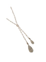 Aela Gold Tone Tear Drop Chain Lariat Necklace - Image 3 of 3