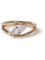 Aela Gold Tone Diamond Simulant Floating Stone Ring - Image 2 of 3