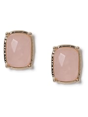Aela Pink Natural Stone Stud Earrings - Image 2 of 3