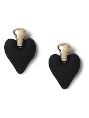Aela Heart Drop Black Earrings - Image 3 of 3