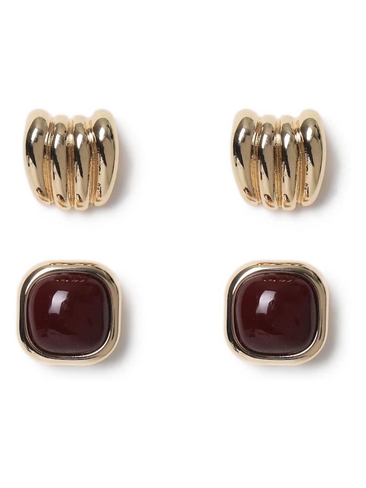 Aela Red Stone Multipack Earrings - صورة 1 من 2 Aela Red Stone Multipack Earrings - صورة 1 من 2