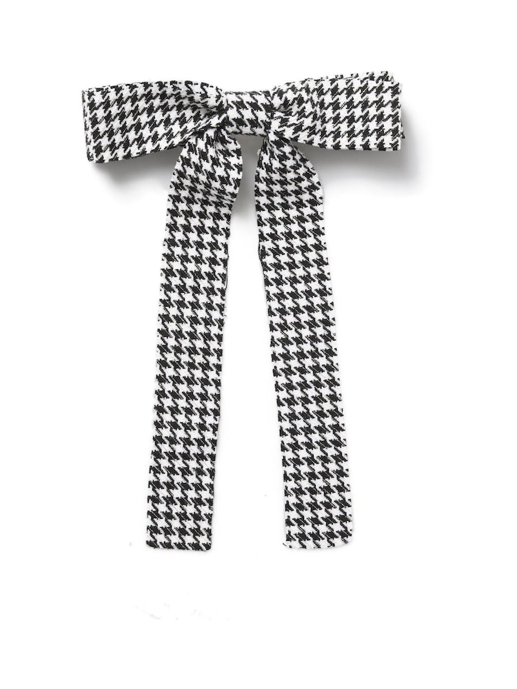 Aela Houndstooth Black and White Hair Bow - Image 2 of 4