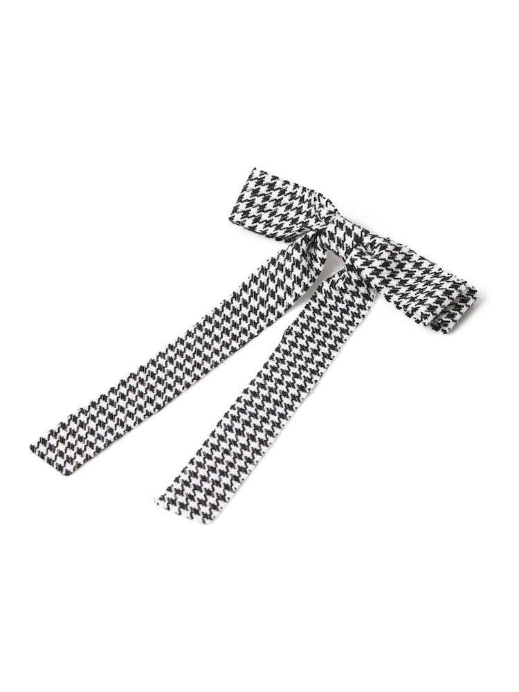 Aela Houndstooth Black and White Hair Bow - Image 4 of 4