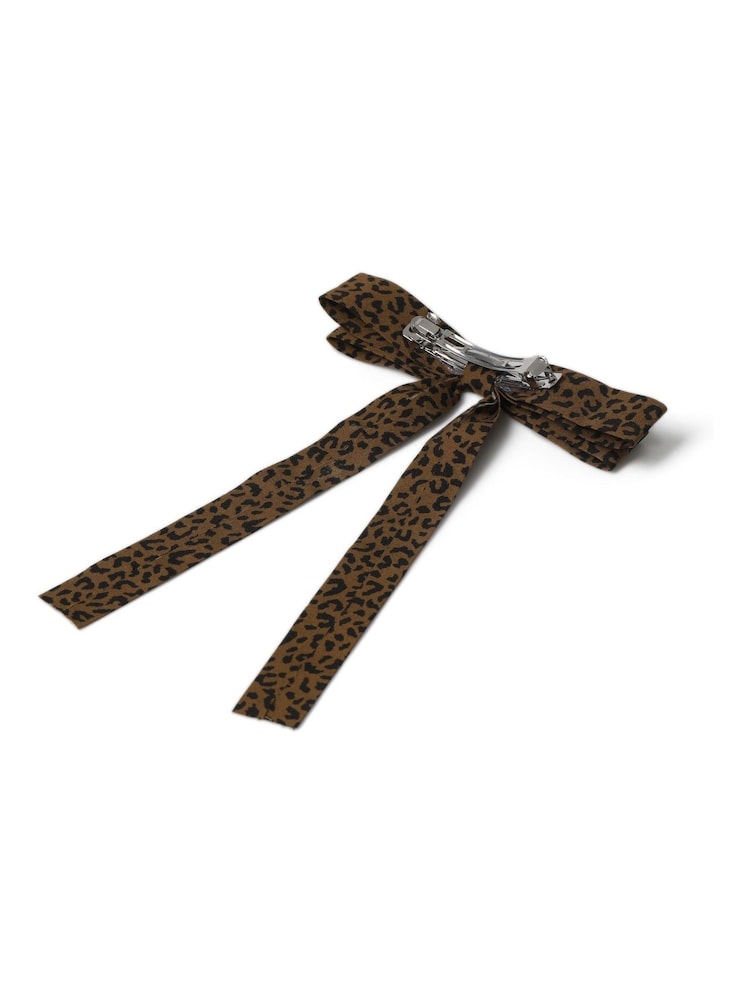 Aela Skinny Leopard Print Brown Bow - Image 4 of 4