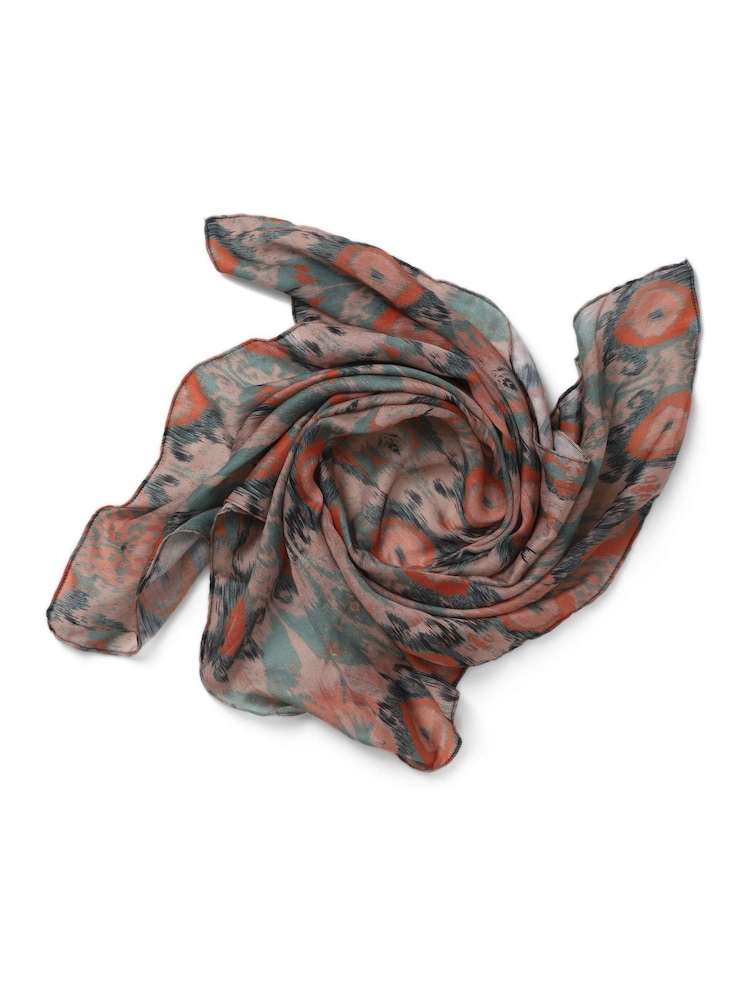 Aela Green Abstracted Print Scarf - Image 2 of 3
