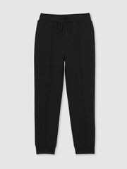 Reiss Black Premier Interlock Drawstring Joggers - Image 2 of 4