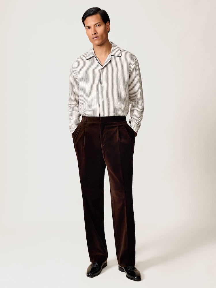 Reiss White/Brown Kemp Shirt - Image 1 of 8 Reiss White/Brown Kemp Shirt - Image 1 of 8