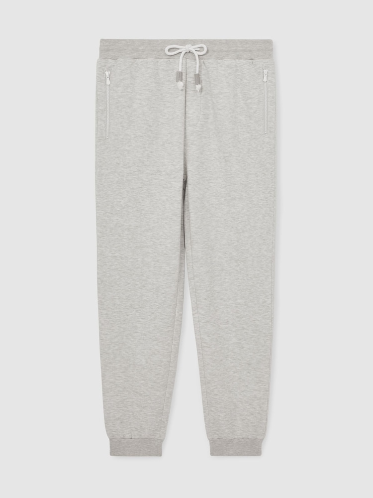 Reiss Grey Finch Cotton-Blend Drawstring Joggers - Image 2 of 6