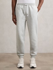 Reiss Grey Finch Cotton-Blend Drawstring Joggers - Image 4 of 6