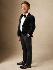 Reiss Black Ace Single-Breasted Velvet Tuxedo Blazer - Image 3 of 5