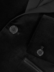 Reiss Black Ace Single-Breasted Velvet Tuxedo Blazer - Image 4 of 5