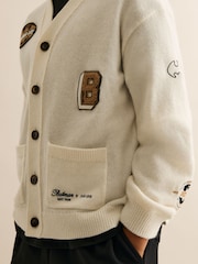 Reiss Off White Kinsley 9-13 yrs Batman | Reiss Badge Cardigan - Image 3 of 4