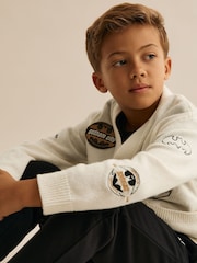 Reiss Off White Kinsley 3-9 yrs Batman | Reiss Badge Cardigan - Image 1 of 5