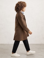 Reiss Light Brown Wallace Wool-Blend Raglan-Sleeve Overcoat - Image 3 of 4