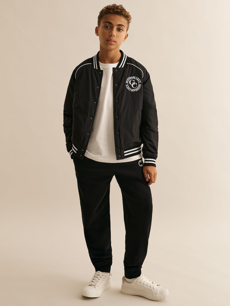 Reiss Black Otisburg Batman Gotham City Jacket - Image 1 of 5 Reiss Black Otisburg Batman Gotham City Jacket - Image 1 of 5