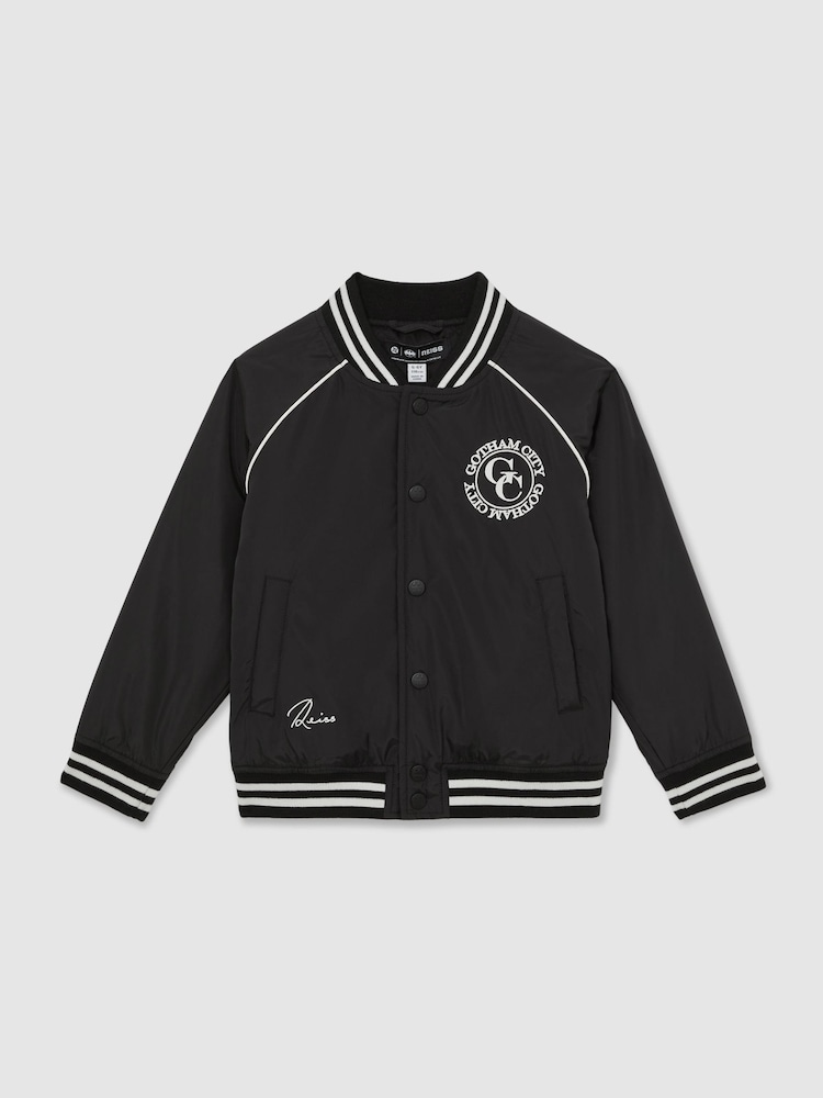 Reiss Black Otisburg Batman Gotham City Jacket - Image 2 of 5 Reiss Black Otisburg Batman Gotham City Jacket - Image 2 of 5