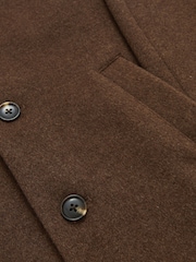 Hellbraun - Reiss Wallace Wool-Blend Raglan-Sleeve Overcoat - Bild 4 von 4
