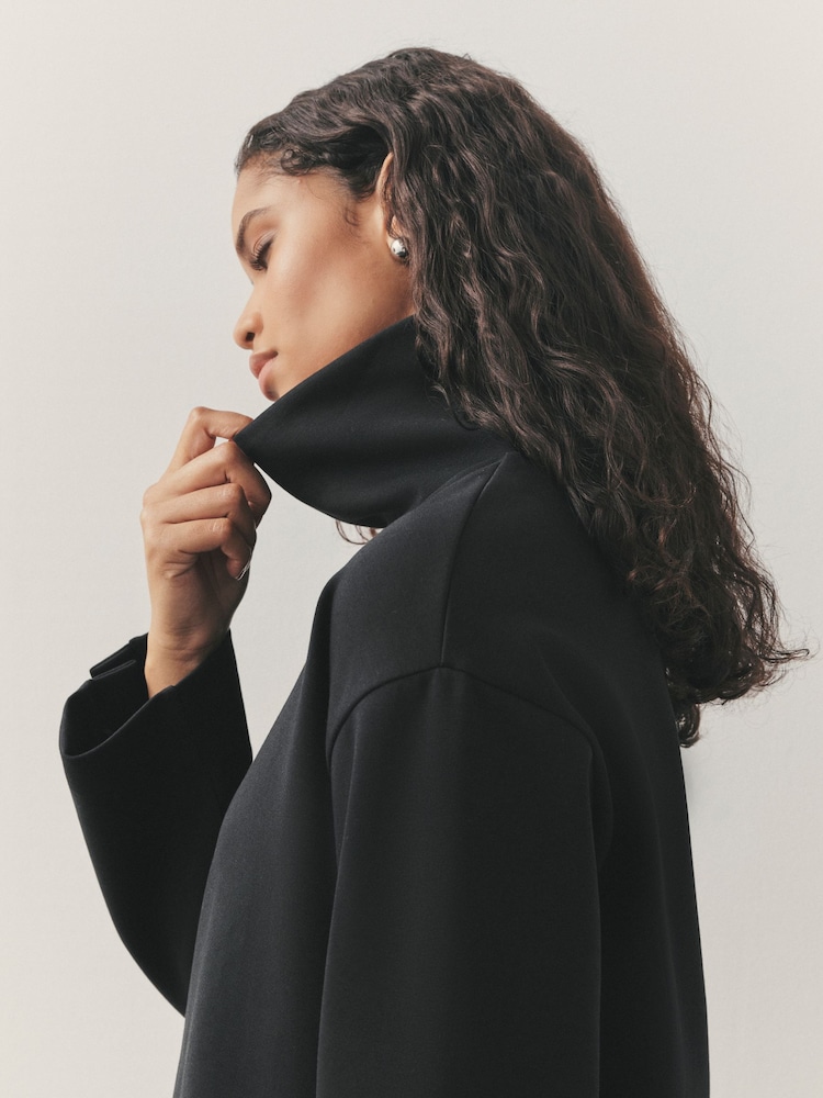 Nothing Ordinary Black Funnel Neck Sweatshirt - Image 2 of 10 Nothing Ordinary Black Funnel Neck Sweatshirt - Image 2 of 10