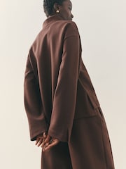 Nothing Ordinary Chocolate Brown Funnel Neck Sweatshirt - Image 3 of 6