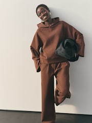 Nothing Ordinary Chocolate Brown Luxe Jersey Kimono Sleeve Hoodie - Image 1 of 6
