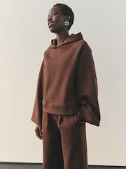 Nothing Ordinary Chocolate Brown Luxe Jersey Kimono Sleeve Hoodie - Image 2 of 6
