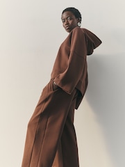 Nothing Ordinary Chocolate Brown Luxe Jersey Kimono Sleeve Hoodie - Image 3 of 6