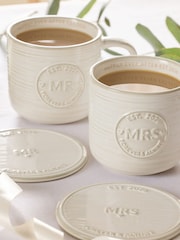 Natural Est. 2026 Country Wedding Mr and Mrs Mug and Coaster Gift Set - Image 2 of 3