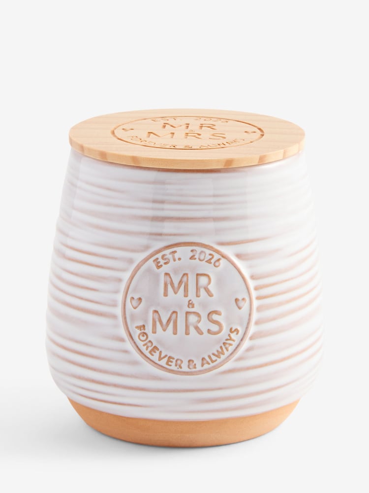 Neutral Est In 2026 Mr and Mrs Wedding Jar Candle - Image 4 of 4
