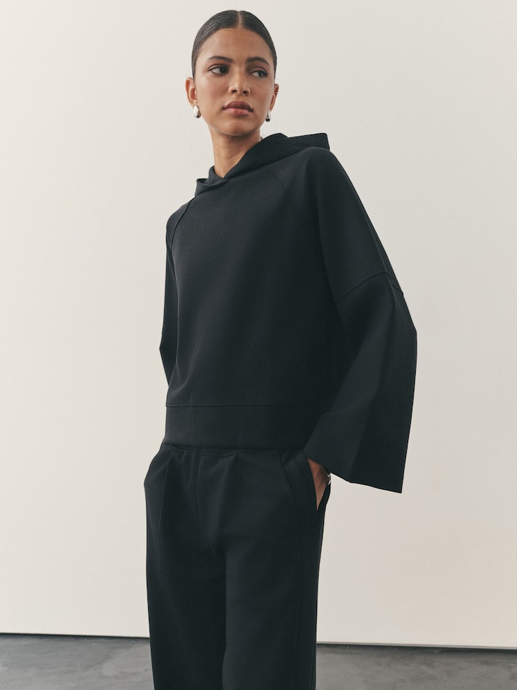Nothing Ordinary Black Luxe Jersey Kimono Sleeve Hoodie - Image 1 of 9