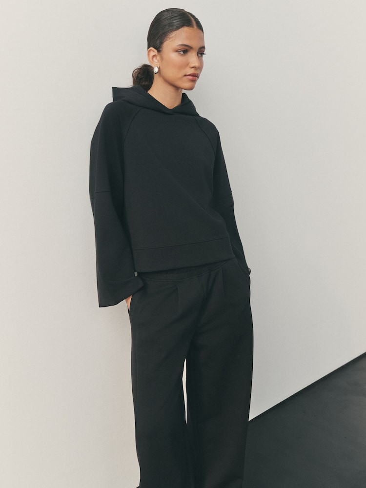 Nothing Ordinary Black Luxe Jersey Kimono Sleeve Hoodie - Image 2 of 9 Nothing Ordinary Black Luxe Jersey Kimono Sleeve Hoodie - Image 2 of 9