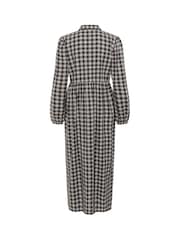 Kaffe KAelna Long Sleeve Checked Shirt Black Dress - Image 5 of 5