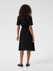 Kaffe KAemine Solid Short Sleeve Shirt Black Dress - Image 2 of 5