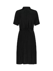 Kaffe KAemine Solid Short Sleeve Shirt Black Dress - Image 5 of 5