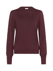 Kaffe Red KAlizza Round Neck Knit Jumper - Image 5 of 6
