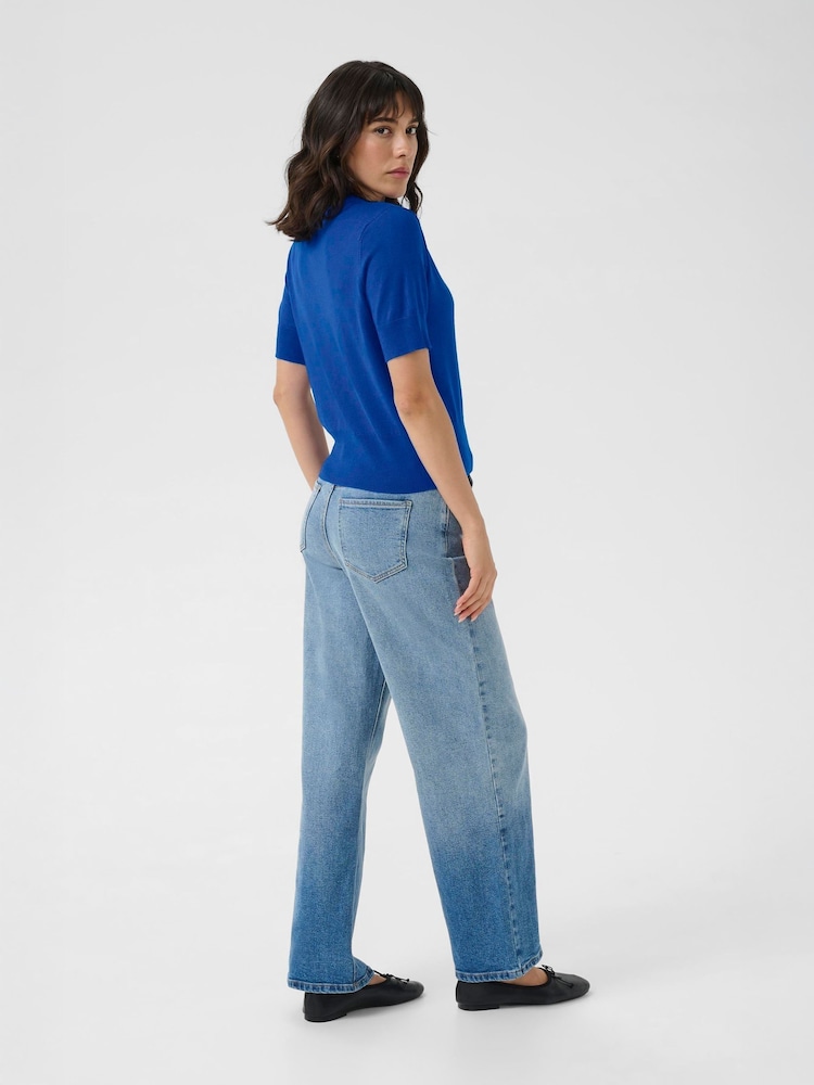 Kaffe Blue KAlizza Short Sleeve Cardigan - Image 2 of 6