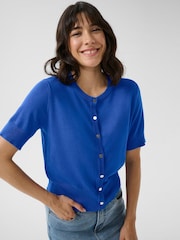Kaffe Blue KAlizza Short Sleeve Cardigan - Image 4 of 6