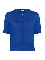 Kaffe Blue KAlizza Short Sleeve Cardigan - Image 5 of 6