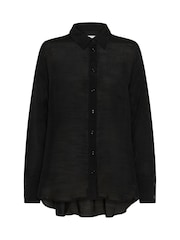 KAanja Long Sleeve Collared Black Shirt - Image 5 of 6